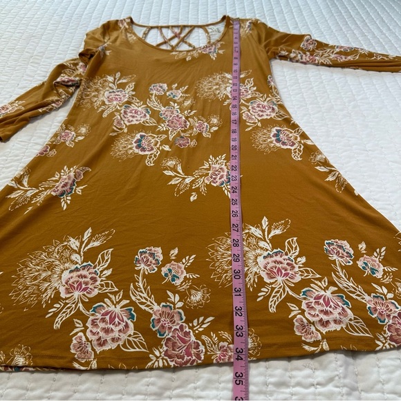 Mudd fall Orange Floral Long Sleeve Dress - Picture 4 of 15